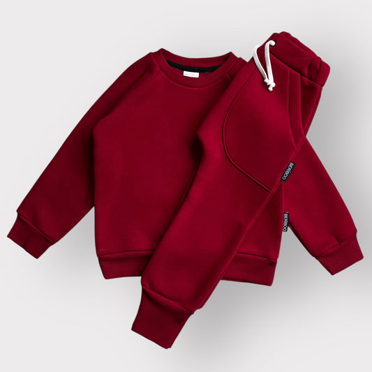Laisvalaikio kostiumėlis su pūkeliu DARK CHERRY